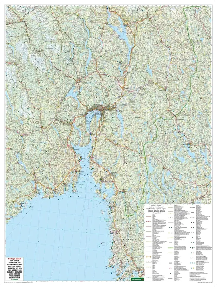 Wegenkaart Noorwegen 1 Zuid - Oslo