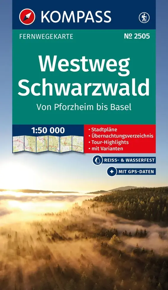 Wander-Tourenkarte 2505 Westweg