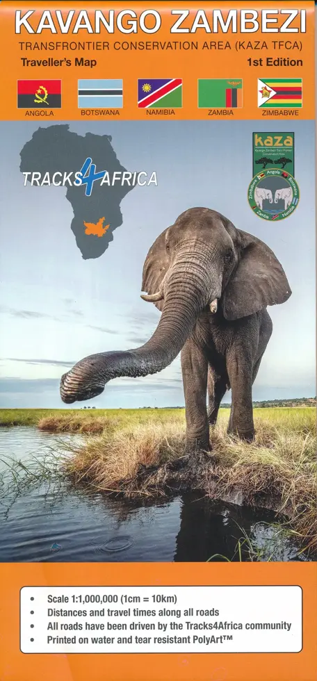 Wegenkaart Kavango Zambezi