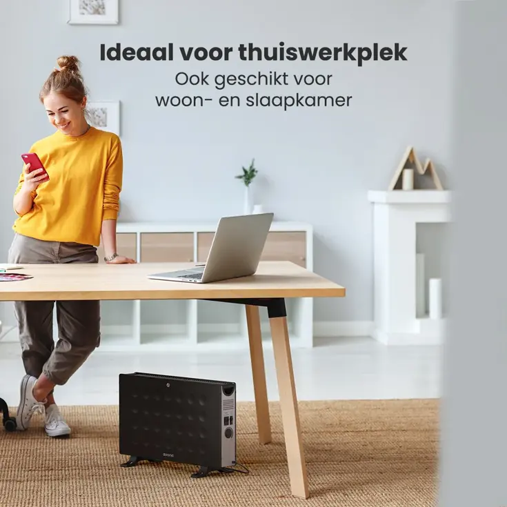 Convectorkachel – 2000W – Zwart