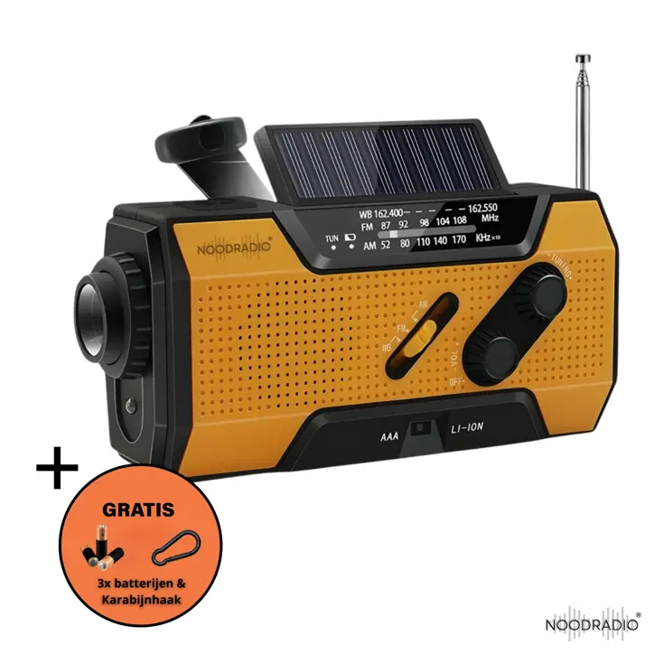 Noodradio® Solar Opwindbaar Met Batterijen