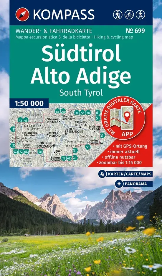 Kompass Kaart WK699 Südtirol - Alto Adige