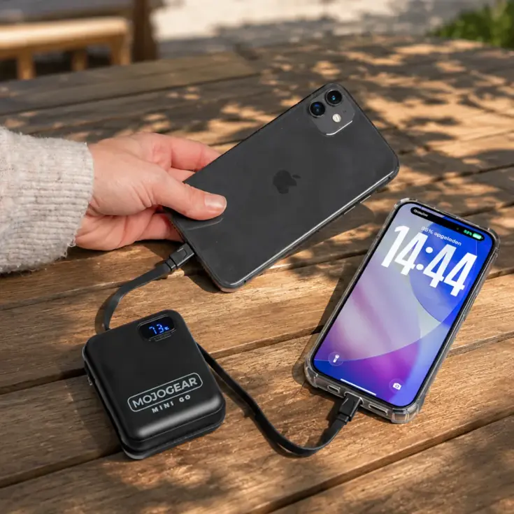 Powerbank 10.000 mAh met Kabels - Zwart