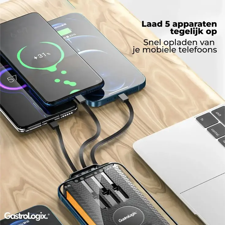 Solar Powerbank Oranje 10.000 mah