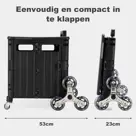 Packaway Boodschappenkrat - Trapwielen
