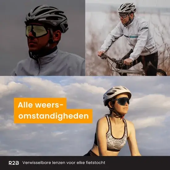 Fietsbril met 5 verwisselbare lenzen - sportbril
