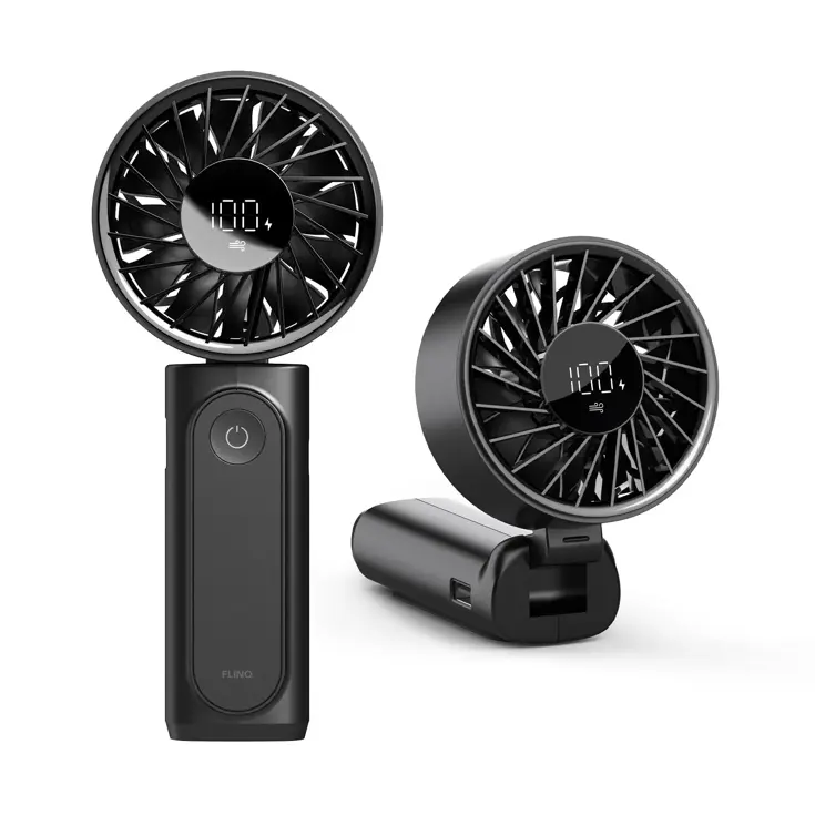Oplaadbare Handventilator met Powerbank - Zwart