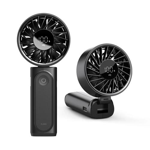 Oplaadbare Handventilator met Powerbank - Zwart