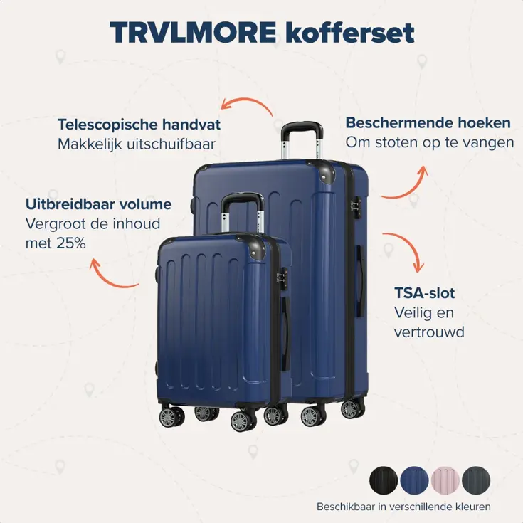 Kofferset – 2 Delig – 45L – Donkerblauw