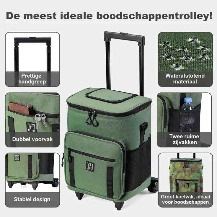 Boodschappentrolley met koelvak 32L