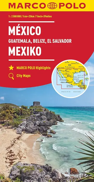 Wegenkaart Mexico - Guatemala