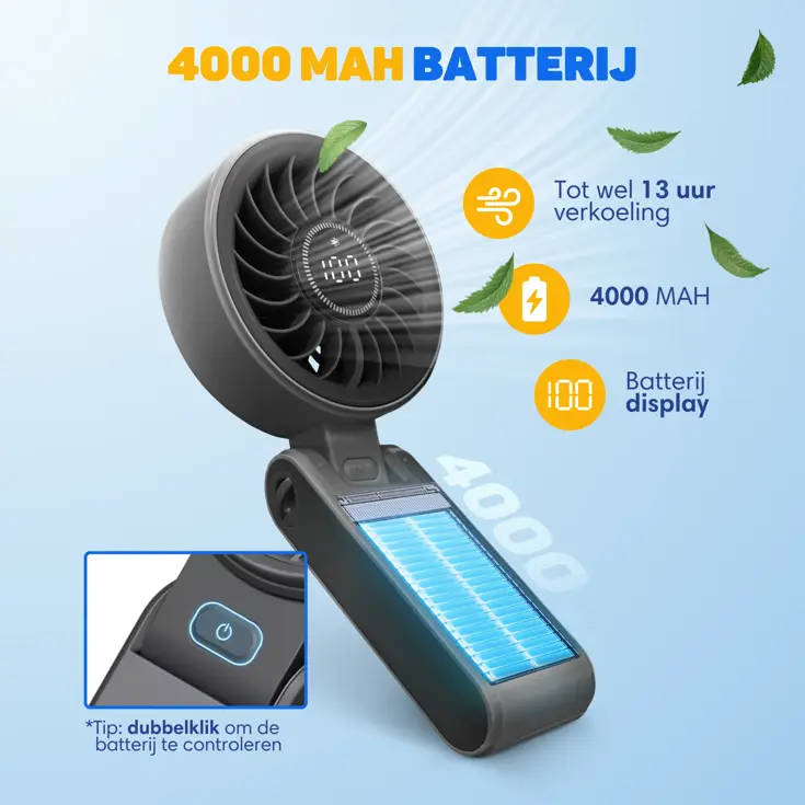 Handventilator PRO 3in1 - Oplaadbaar & Draagbaar