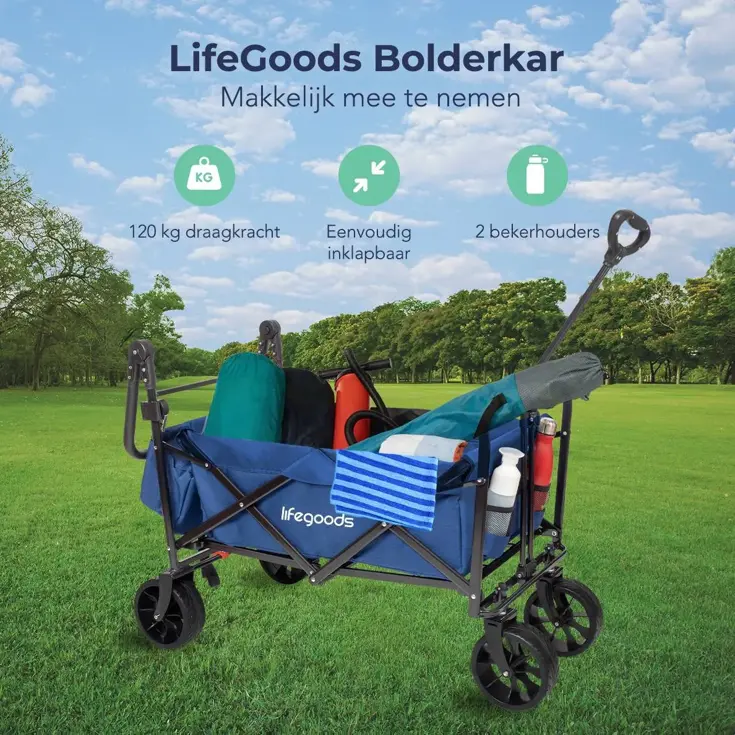 LifeGoods Bolderkar - Tot 120KG - 90L