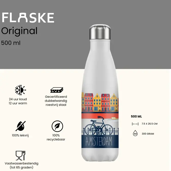 FLASKE 500 ml RVS Drinkfles
