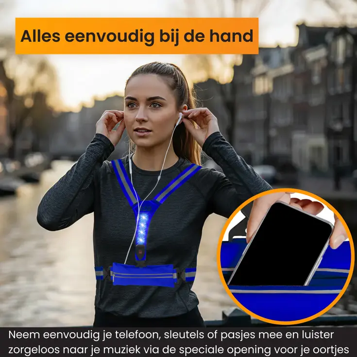 Hardloopvest met Opbergvak oplaadbaar
