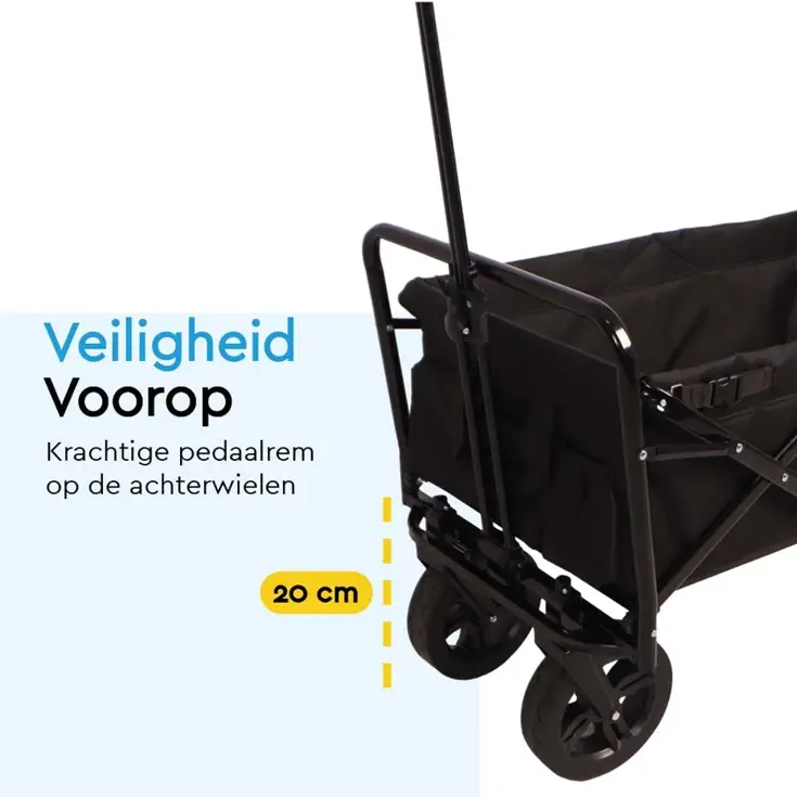 Bolderkar  Deluxe- Opvouwbaar - 100kg -Zwart