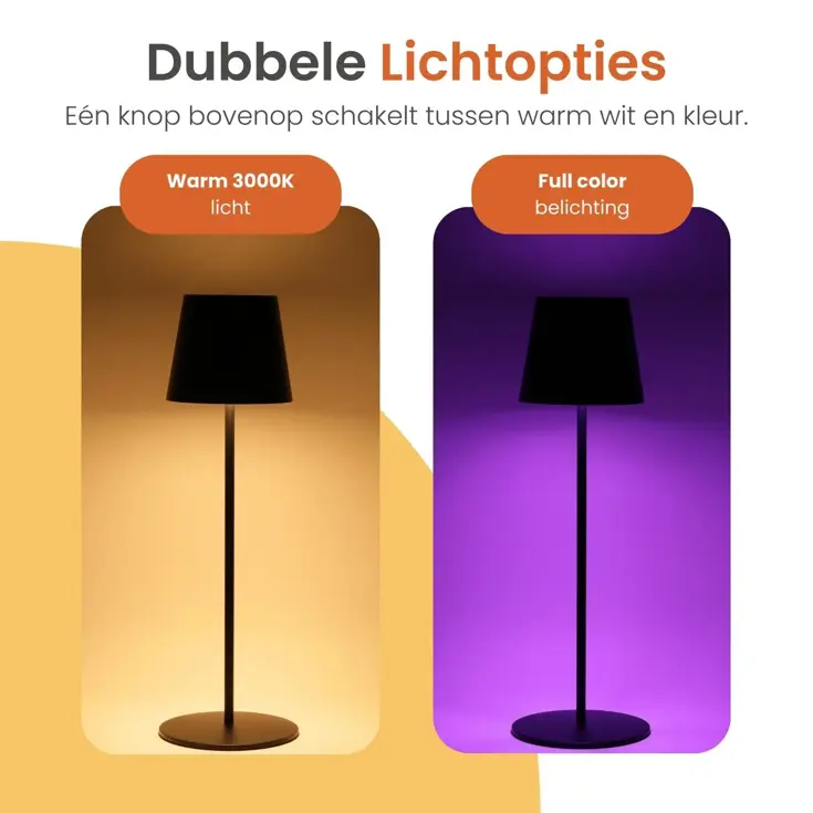 Chroma Tafellamp Oplaadbaar - 38cm - RGBW
