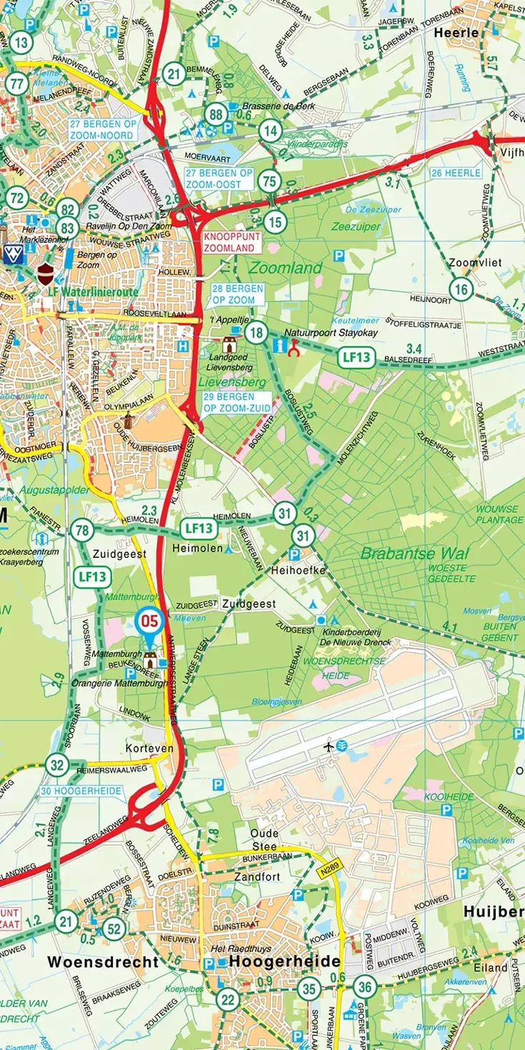 VVV Fietskaart 17 West- en Midden Brabant