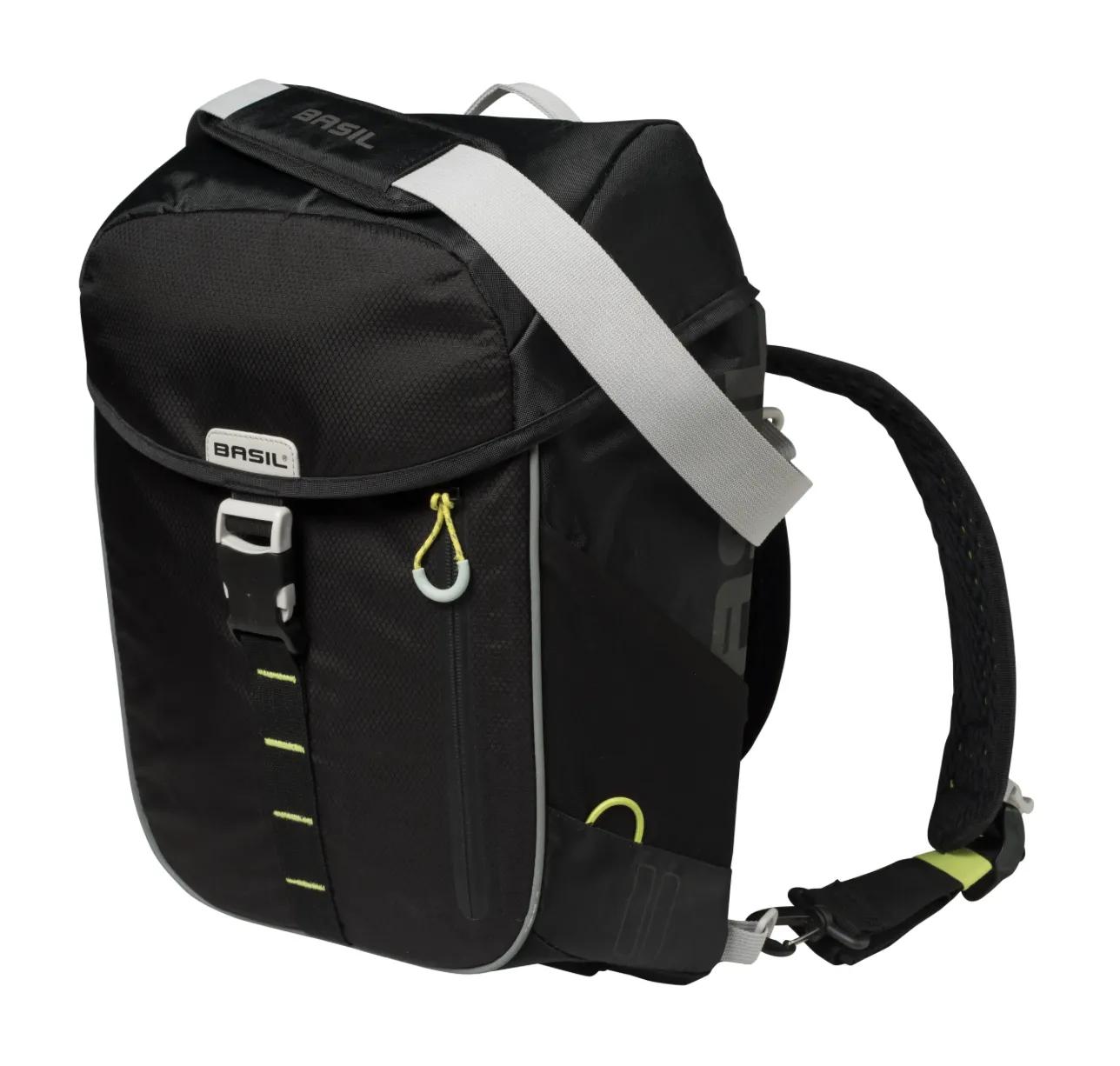 Basil  rugtas Miles daypack black lime 17L  Zwart main product image