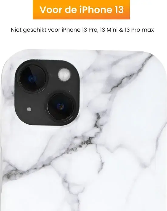 R2B iPhone 13 Hoesje Marmer + Screenprotector