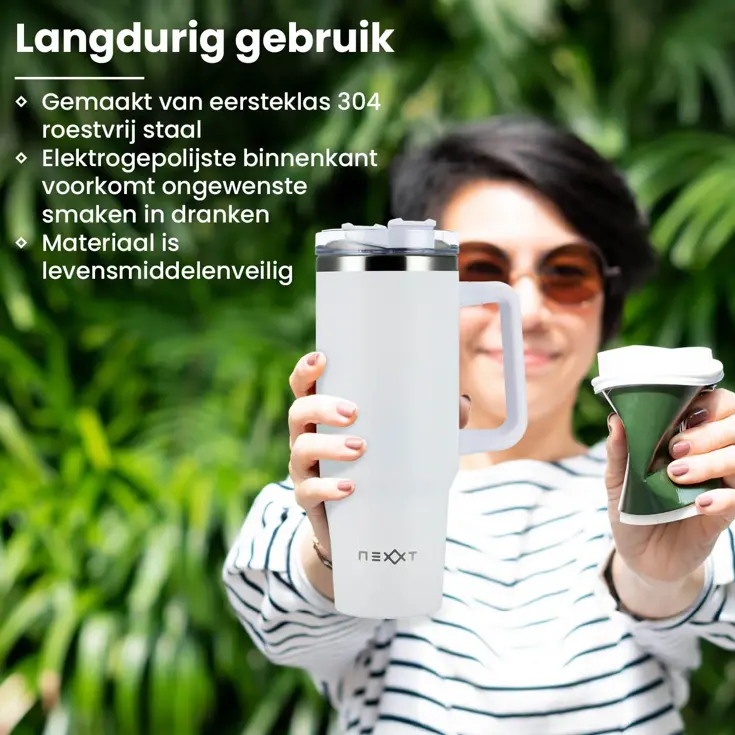 Nexxt Thermosbeker met Rietje - 1,2 Liter