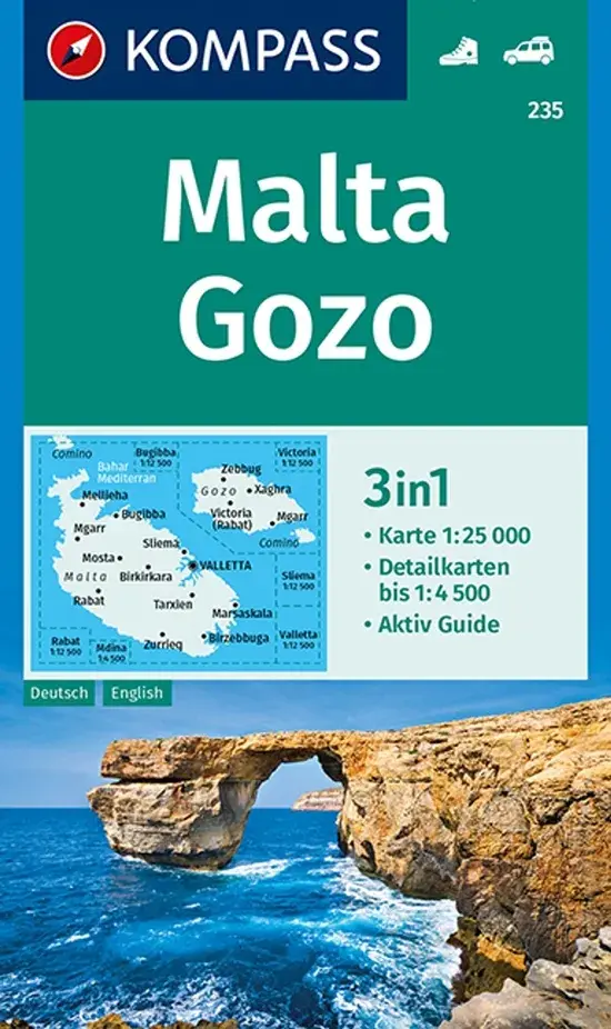 Wandelkaart WK235 Malta en Gozo