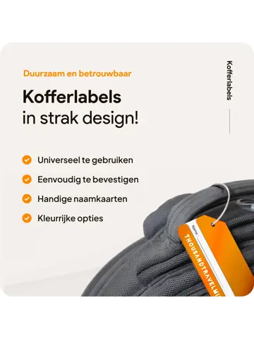 Aluminium kofferlabels – 4 stuks – Oranje