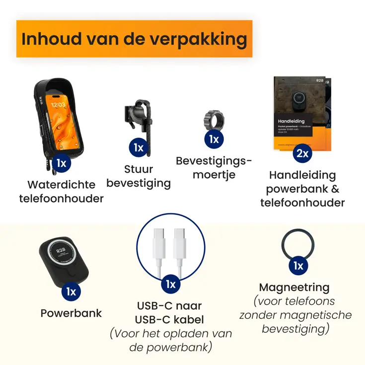 Telefoonhouder Fiets + Powerbank Magsafe