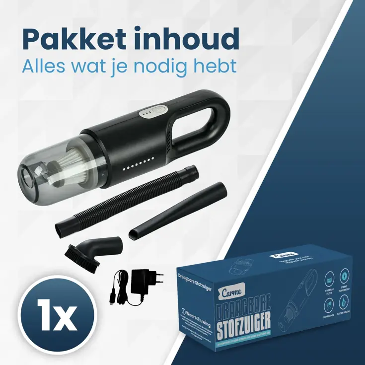 Snoerloze auto stofzuiger - draagbaar