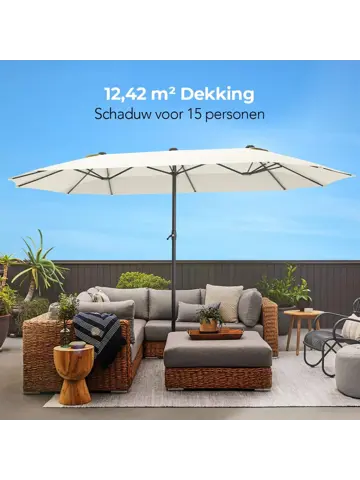 LifeGoods Dubbele Parasol – 270x460cm