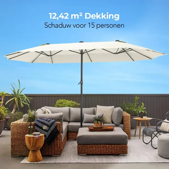 LifeGoods Dubbele Parasol – 270x460cm