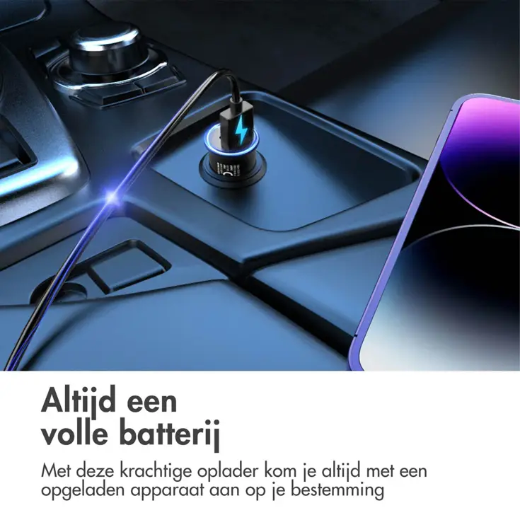 Autolader - 1x USB-C & 1x USB - 60W