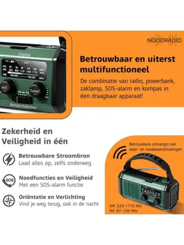 Noodradio solar Opwindbaar