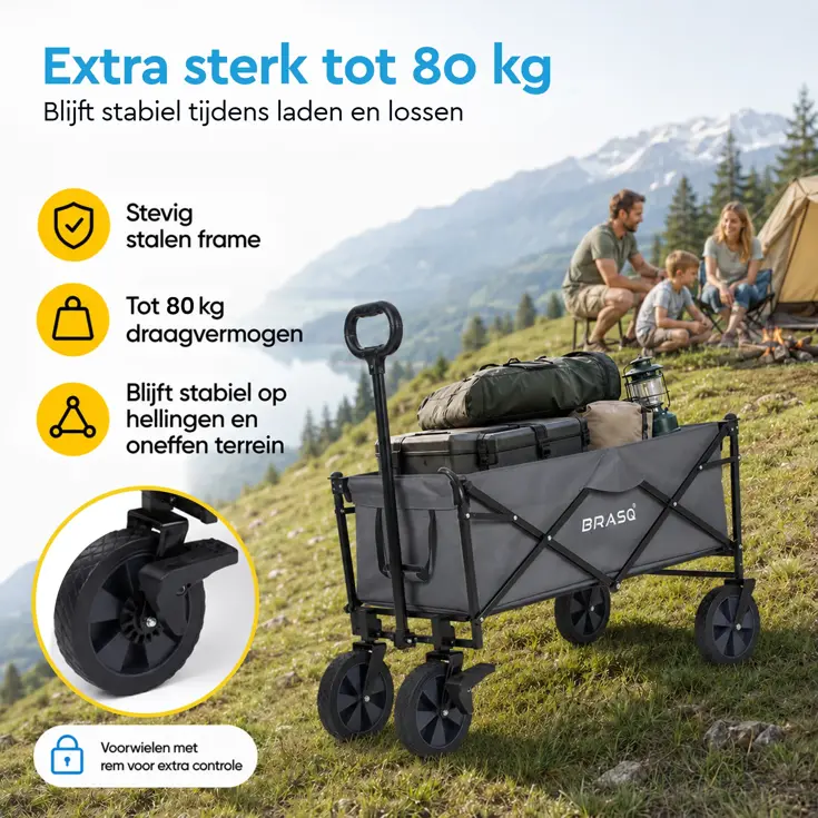 Bolderkar - Opvouwbaar - 80 KG