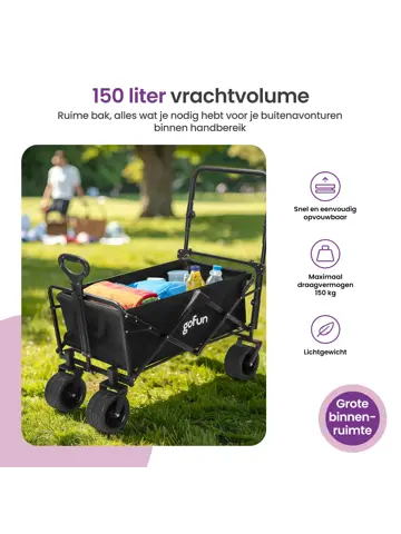 Bolderkar XXL - 150L - Opvouwbaar