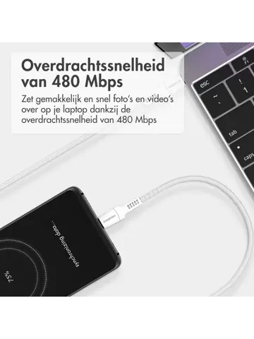 USB-C naar USB-C kabel - 0,25 meter