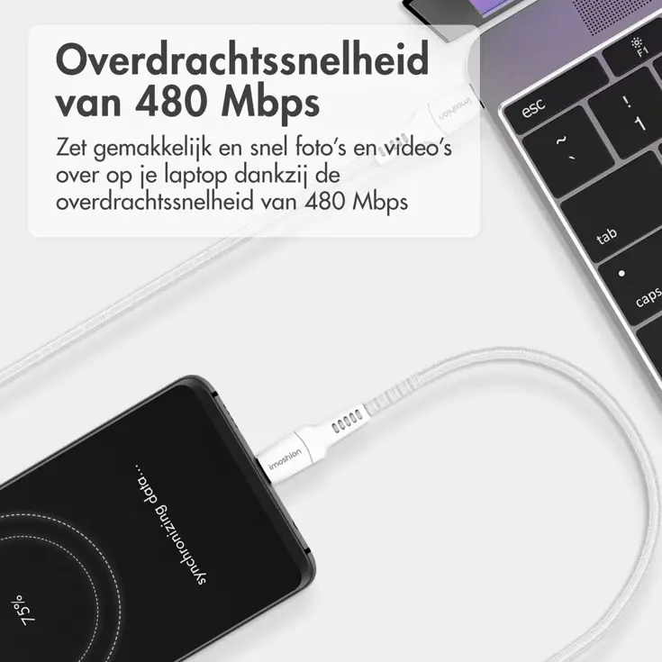 USB-C naar USB-C kabel - 0,25 meter