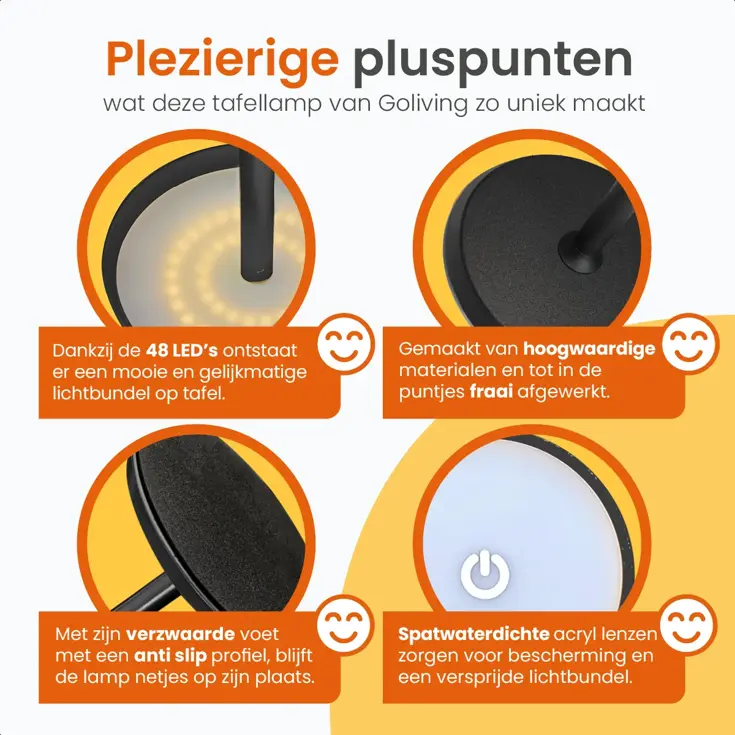 Essence Tafellamp Oplaadbaar - 26cm - LED