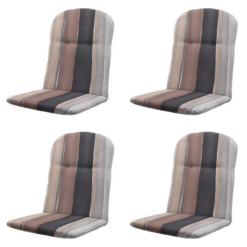 Nox - Kuipstoelkussen Hoge rug - Set van 4