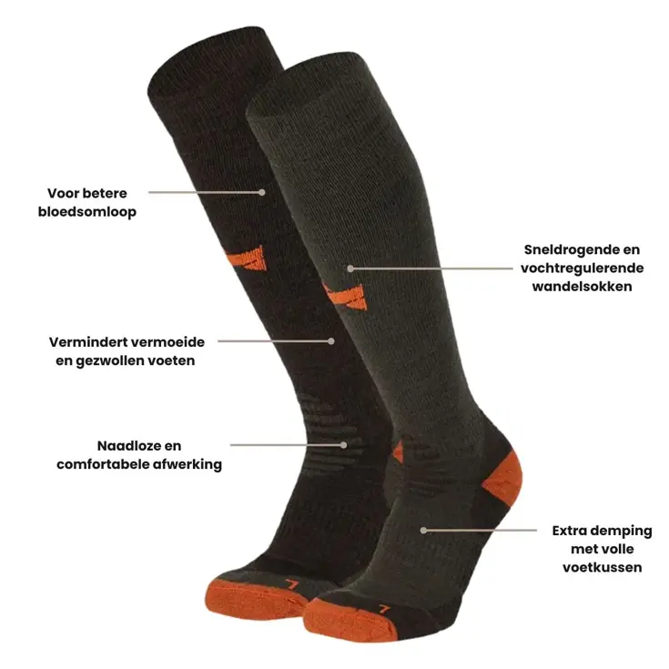 6 paar - Compressie Wandelsokken