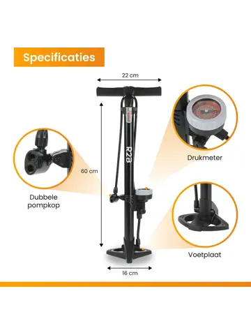 Fietspomp met Drukmeter - Vloerpomp