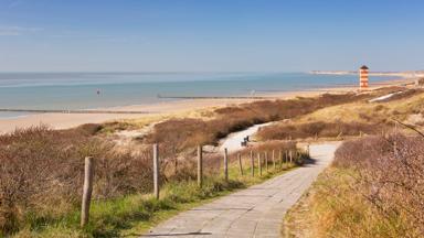 The dunes at Dishoek in Zeeland, The Netherlands on a sunny day.