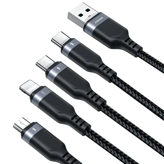 4-in-1 Multikabel - Zwart - Joyroom