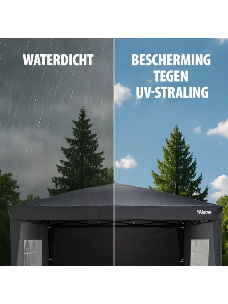 Partytent 3.6x3.6m - PT-7807 - Easy Up - Antraciet