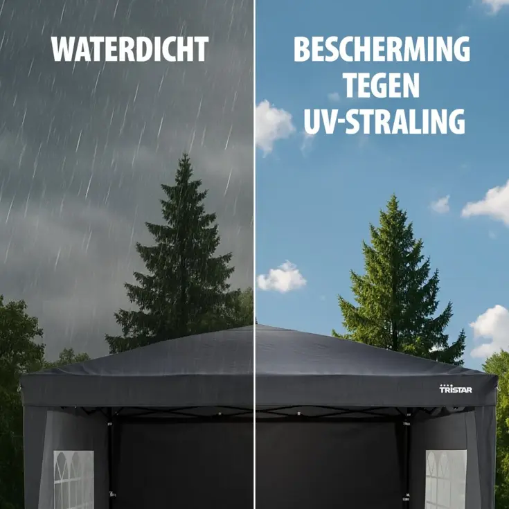 Partytent 3.6x3.6m - PT-7807 - Easy Up - Antraciet