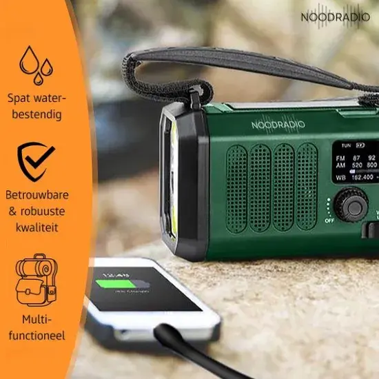Noodradio solar Opwindbaar