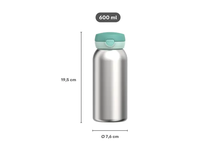 Mepal Campus RVS drinkfles met flipdop 600 ml