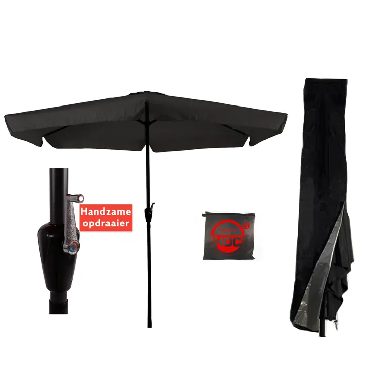 Parasol Zwart 3m + Redlabel Parasolhoes