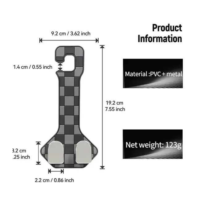 2x Auto Hoofdsteun Haak Duo