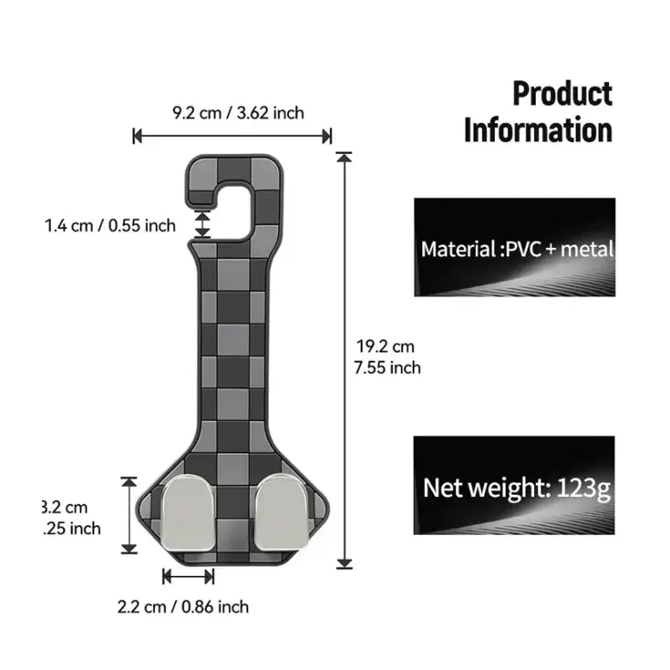 2x Auto Hoofdsteun Haak Duo